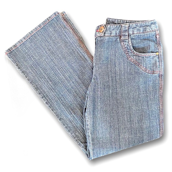 Nine & Co denim wide leg jeans *BRAND-NEW* STRETCH FADED BLUES WIDE LOOP SIZE 12 - Picture 3 of 4